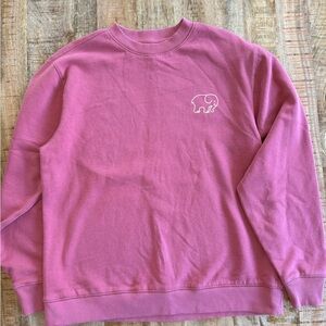 Ivory Ella Pink Organic Cotton Elephant
Logo Crewneck Sweatshirt Size M